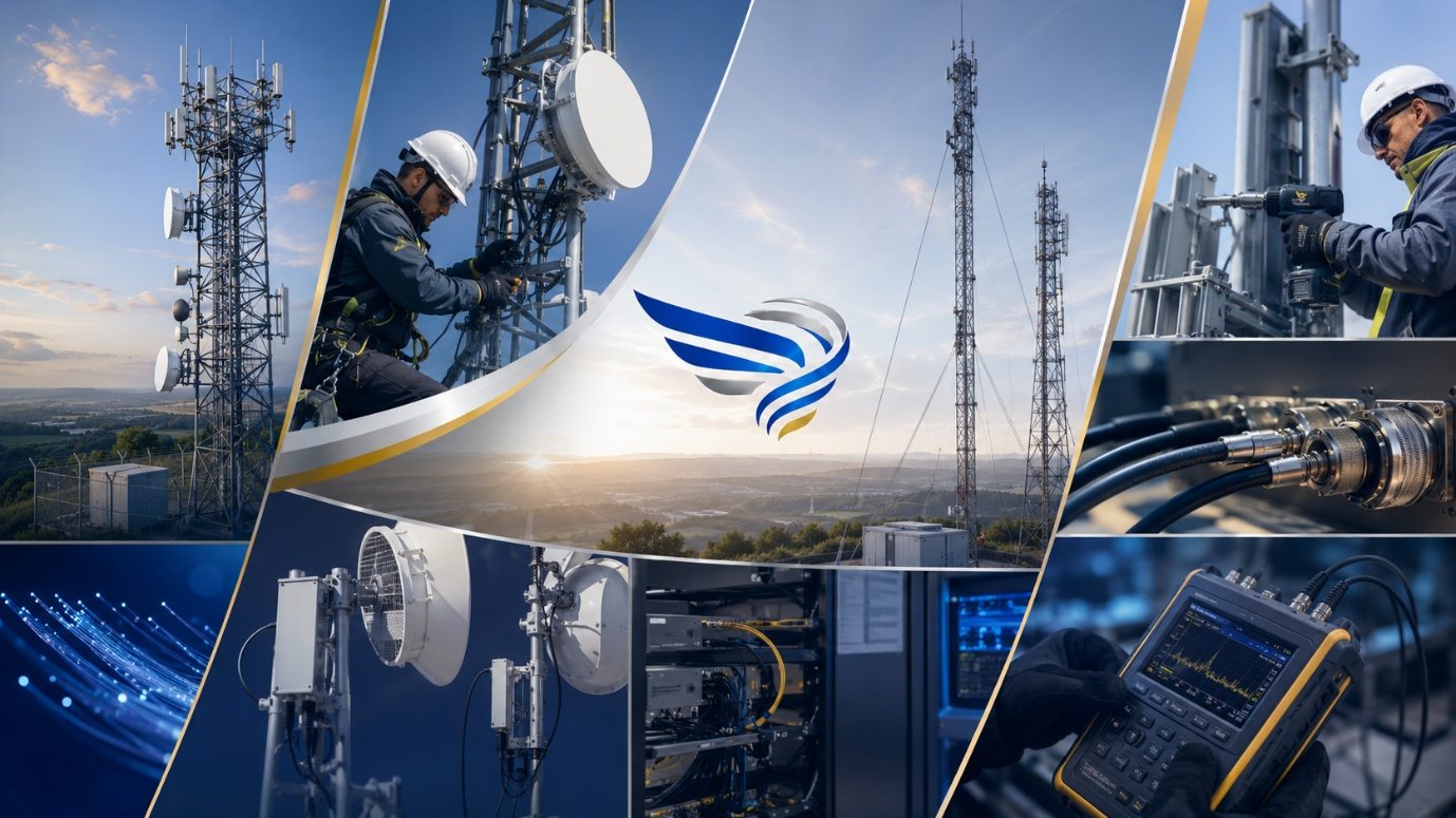 Communication towers, microwave systems, antennas and field integration